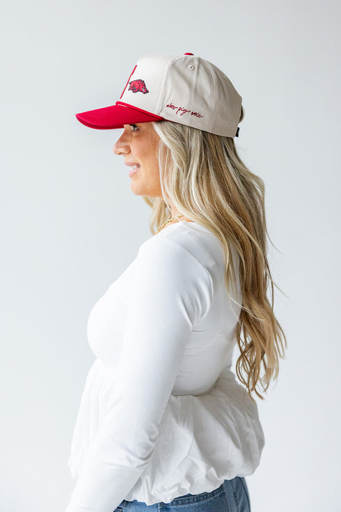 Arkansas Saturday Stretch Canvas Trucker Hat